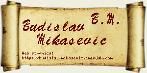 Budislav Mikašević vizit kartica